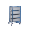 Tray Rack with 220 x 600 x 400 mm 44 Litre Containers: Amount of Trays & Unit Height: 4 - 1175mm