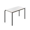 Titan crush Bent Frame School Table: Colour: White, Leg Colours: Black, Height: 710mm