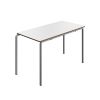 Titan crush Bent Frame School Table: Colour: White, Leg Colours: Grey, Height: 710mm