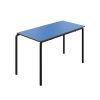 Titan crush Bent Frame School Table: Colour: Blue, Leg Colours: Black, Height: 710mm