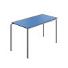 Titan crush Bent Frame School Table: Colour: Blue, Leg Colours: Grey, Height: 760mm