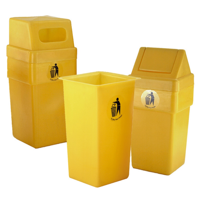 school rubbish bins Outdoor Yellow Litter Bins (PLB906N)