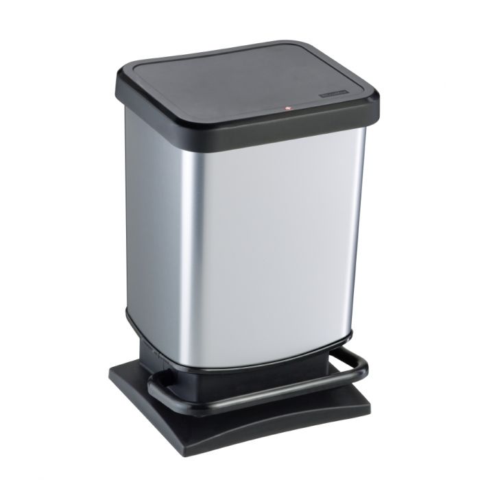 Foot Pedal Bins - 20 Litre - Metal/Carbon Look (PPB042C)