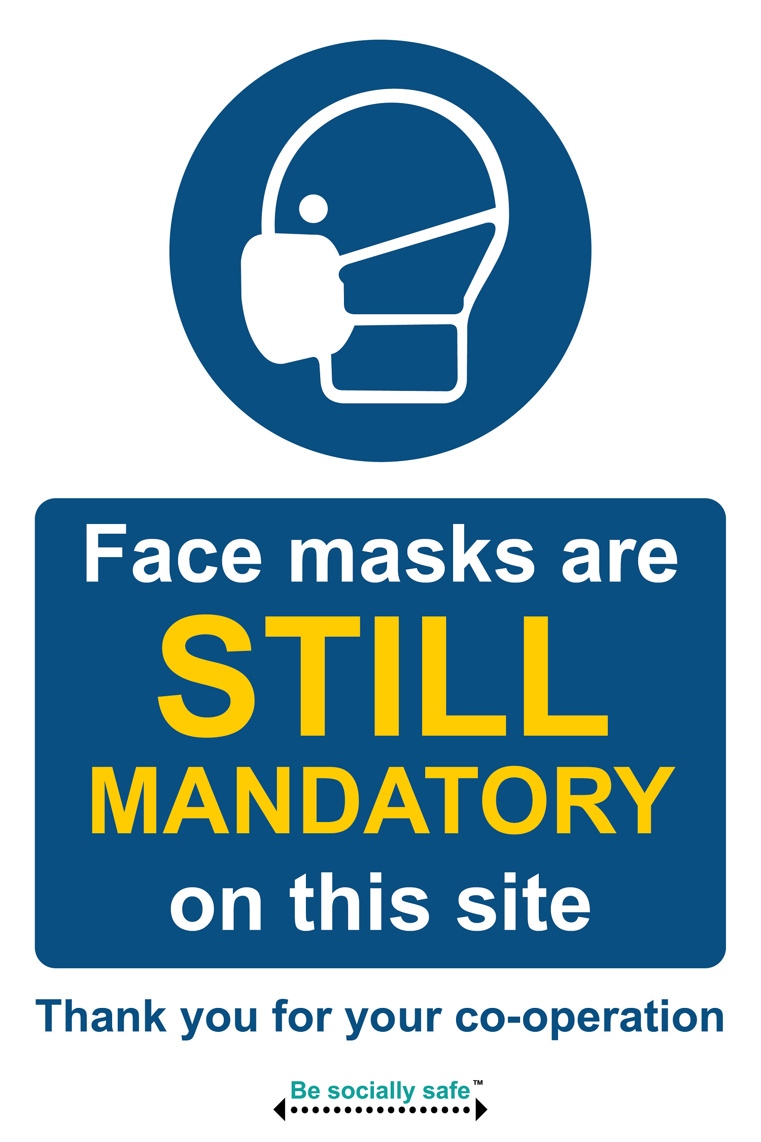 Face Masks Are Still Mandatory On This Site Sign Stp506