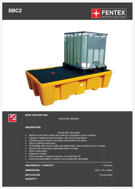 single ibc spill pallet with grid