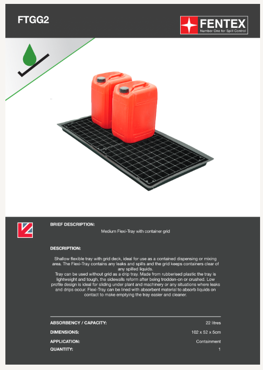 medium flexi drip tray with grid