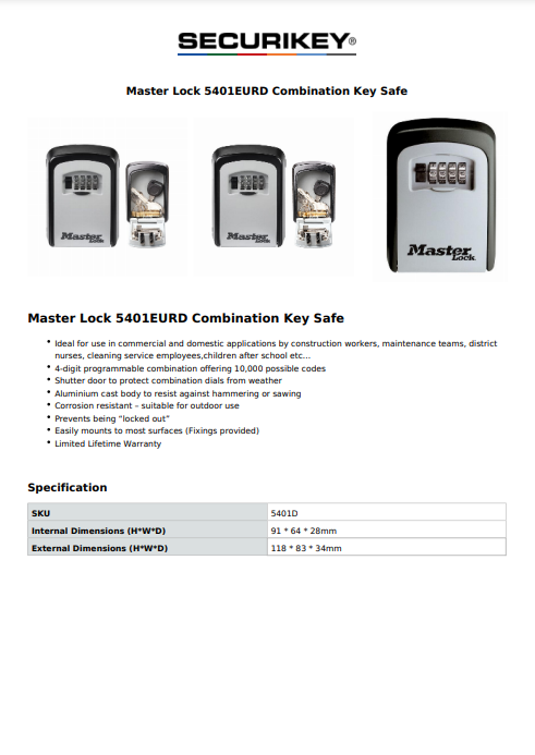 Specification Sheet