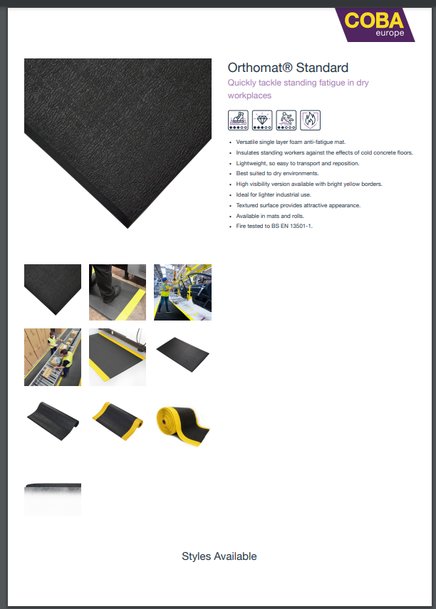orthomat anti fatigue safety matting