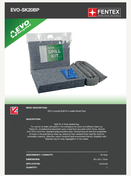 universal spill kit in break pack