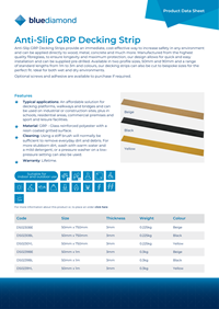 Anti-Slip GRP Decking Strips Datasheet