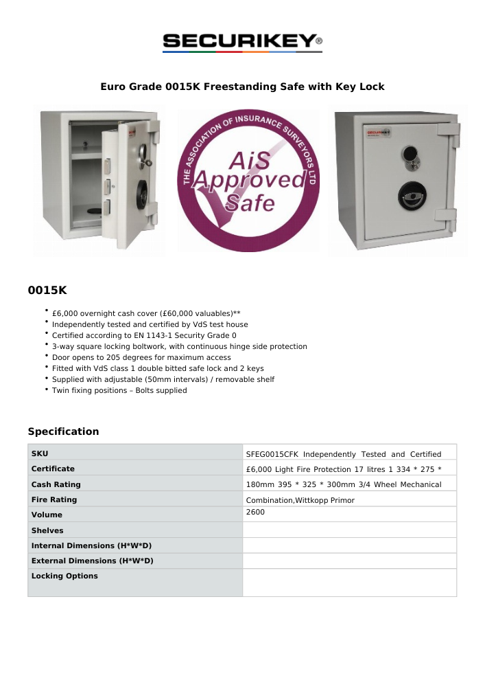 Specification Sheets