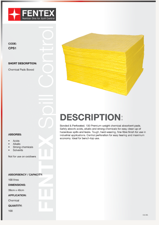 chemical absorbents pads