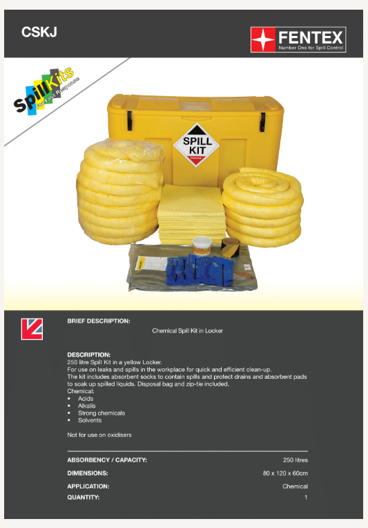 chemical spill kit in mobile locker (cskj)